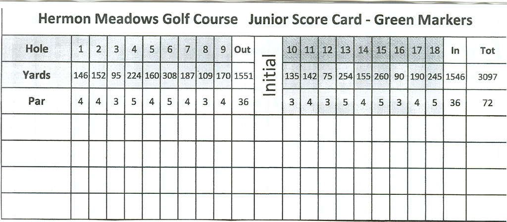 Junior Score Card